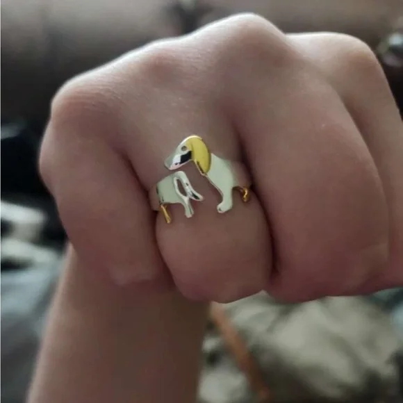 🐶BRAND NEW Dachshund Adjustable Split Design Personalized Opening Ring - Picture 9 of 9
